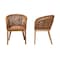 Baxton Studio Mario Modern Bohemian Natural Brown Finished Teak Wood and Rattan 2-Piece Dining Chair Set 232-2PC-13249-ZORO - alternate 7